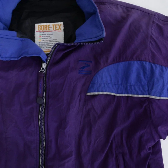Vintage Brooks Purple Blue  Gore-Tex Zip Up Nylon Windbreaker Jacket M - Picture 8 of 12